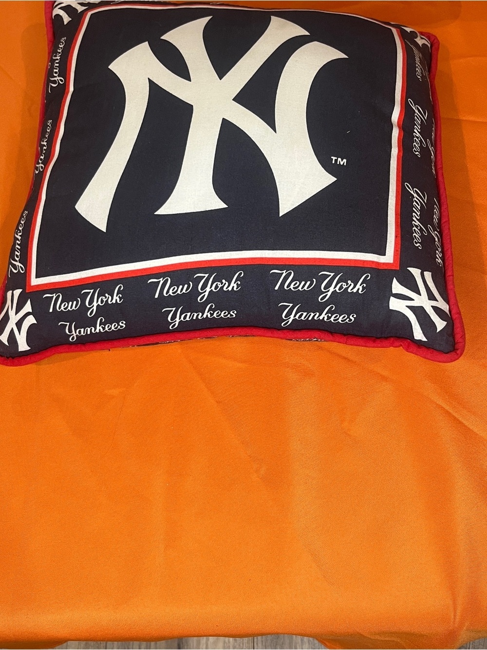 Home made pillow New York Yankees Logo Pillow - Navy, White & Red